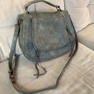 Urban Expression grey vegan leather handbag with crossbody strap